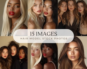 15 Stock Photos Hair Extension Model Hair Wig Beauty Photos Hair Extension Stock Photos Hair Model Photos Makeup Model AI Stock Photos