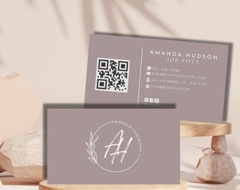 DIY Business Card Canva Template QR Code Esthetics Braid PMU Business Card Lash Tech Nails Glam Hair Stylist Lashes Make Up Business Card