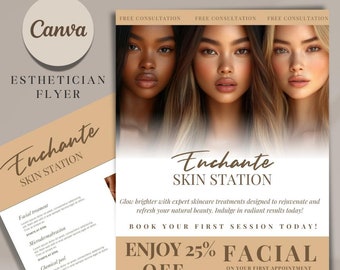 Esthetician Flyer Template Beauty Flyer Esthetician Brochure Template Beauty Salon Flyer PMU Flyer Hair Botox Filler Microneedling Skincare