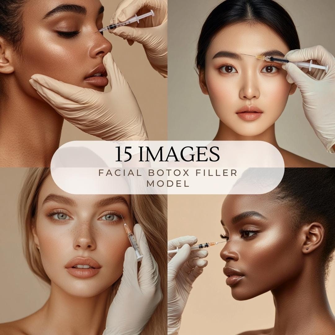 15 Stock Images Beauty Botox Filler Model Stock Photos AI Skincare Botox Filler Injectable Aesthetic Med Spa Facial Filler Stock Photos
