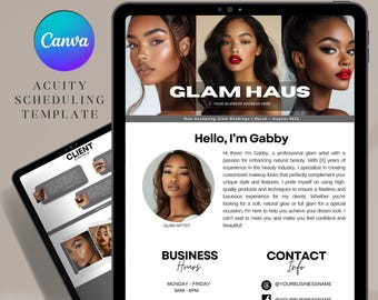 Acuity Scheduling Template Hairstylist Makeup MUA Nails Wax Tech Hair Stylist Lash Tech Acuity Editable Template Website Canva Template DIY