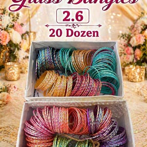 Wholesale Glass Bangles 2.6 Size  –15 Dozen Bulk | Wedding, Bridesmaid, Return Gifts, Mehndi, dholki, Jewelry,bride, bridesmaids