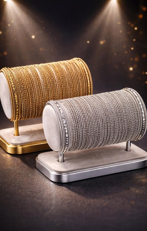 Eid Wedding Gold & Silver Steel Bangles Set | Size 2.8 |,2.6 Bridal Kada Set | Budget Jewelry USA
