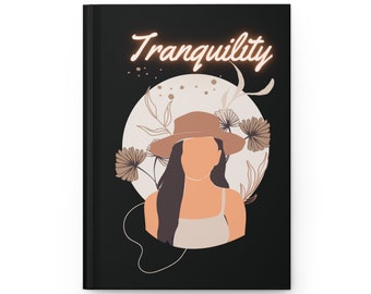 Tranquility Blank Notebook-Black Hardcover Journal Matte