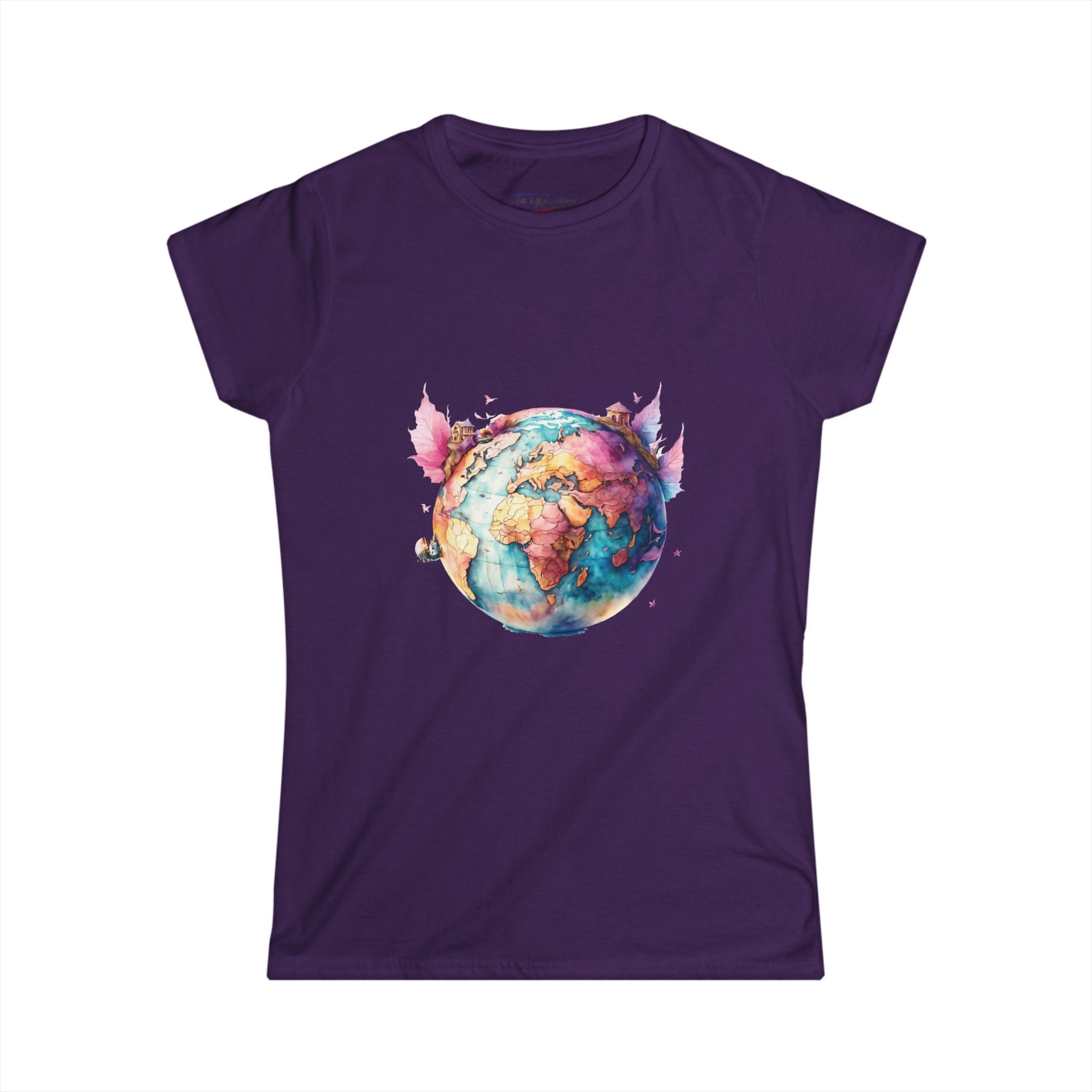 World Motif Women's Tee, Graphic Tee, Nature Illustration