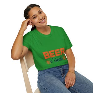 Beer O&#39;clock Unisex T-Shirt, Drink Lover Tee, Beer Time Shirt, Funny Beer Gift, Beer Drinking Top