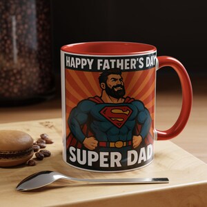 Super Dad Coffee Mug - Perfect Gift for Father&#39;s Day, Dad&#39;s Birthday, Special Occasions, Superhero Mug, Coffee Lover Gift