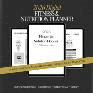 2026 DIGITAL Fitness & Nutrition Planner | Goodnotes | Workout Templates | Wellness Planner | Exercise Library | Macro Journal