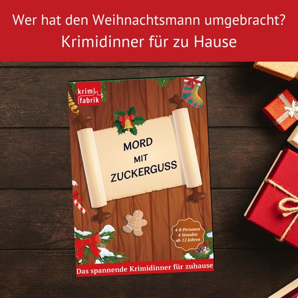 Mord mit Zuckerguss | Krimidinner zu Weihnachten | Krimispiel für Zuhause | Murder Mystery Dinner Game Christmas