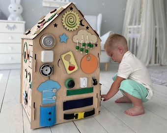 Casa de actividades Montessori personalizada, juguete de actividades, regalo personalizado para bebés
