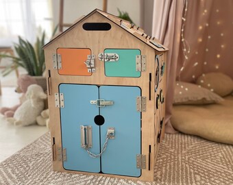 Montessori Busy Board House: Personalized Toddler Activity Toy