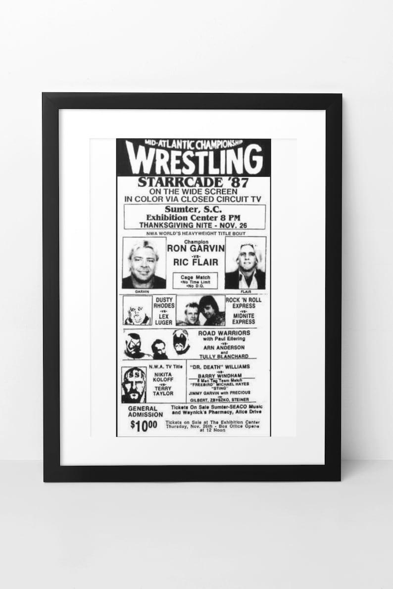 Wrestling Poster Old Wrestling Poster Ric Flair Vs Ron Garvin 80s ...