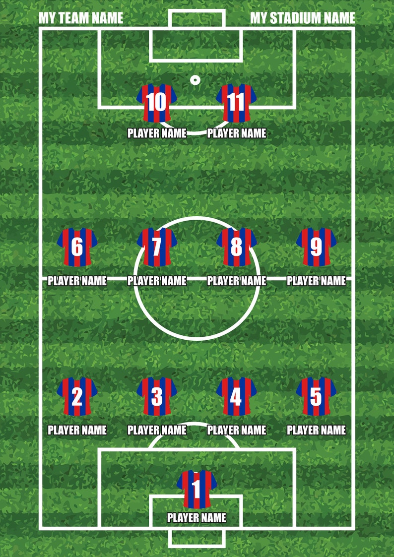 Custom Football Lineup Football Poster Football Print Soccer Poster