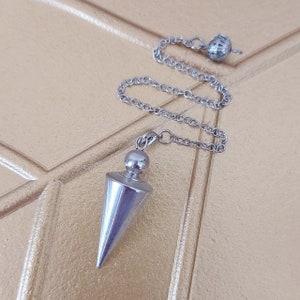 Metal Cone Pendulum for Dowsing, Spiritual Divination Tool for Yes No Reading