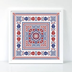 Palestina Tatreez-kruissteekpatroon Traditionele Palestijnse volkskunst Geometrische motieven Sampler Afdrukbare pdf