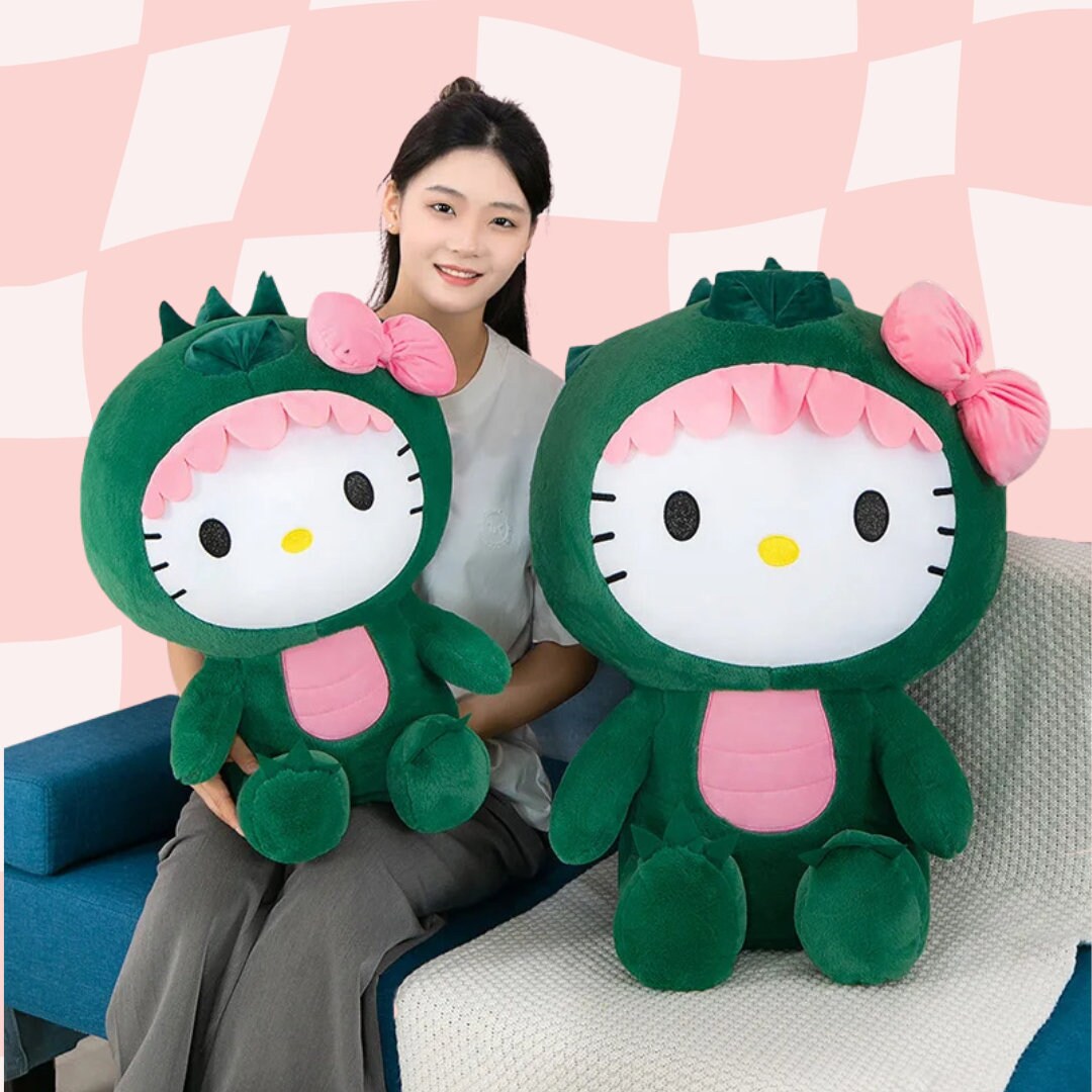 Sanrio Hello Kitty Dinosaur Plush Toy for Kids Kawaii Sleeping Etsy
