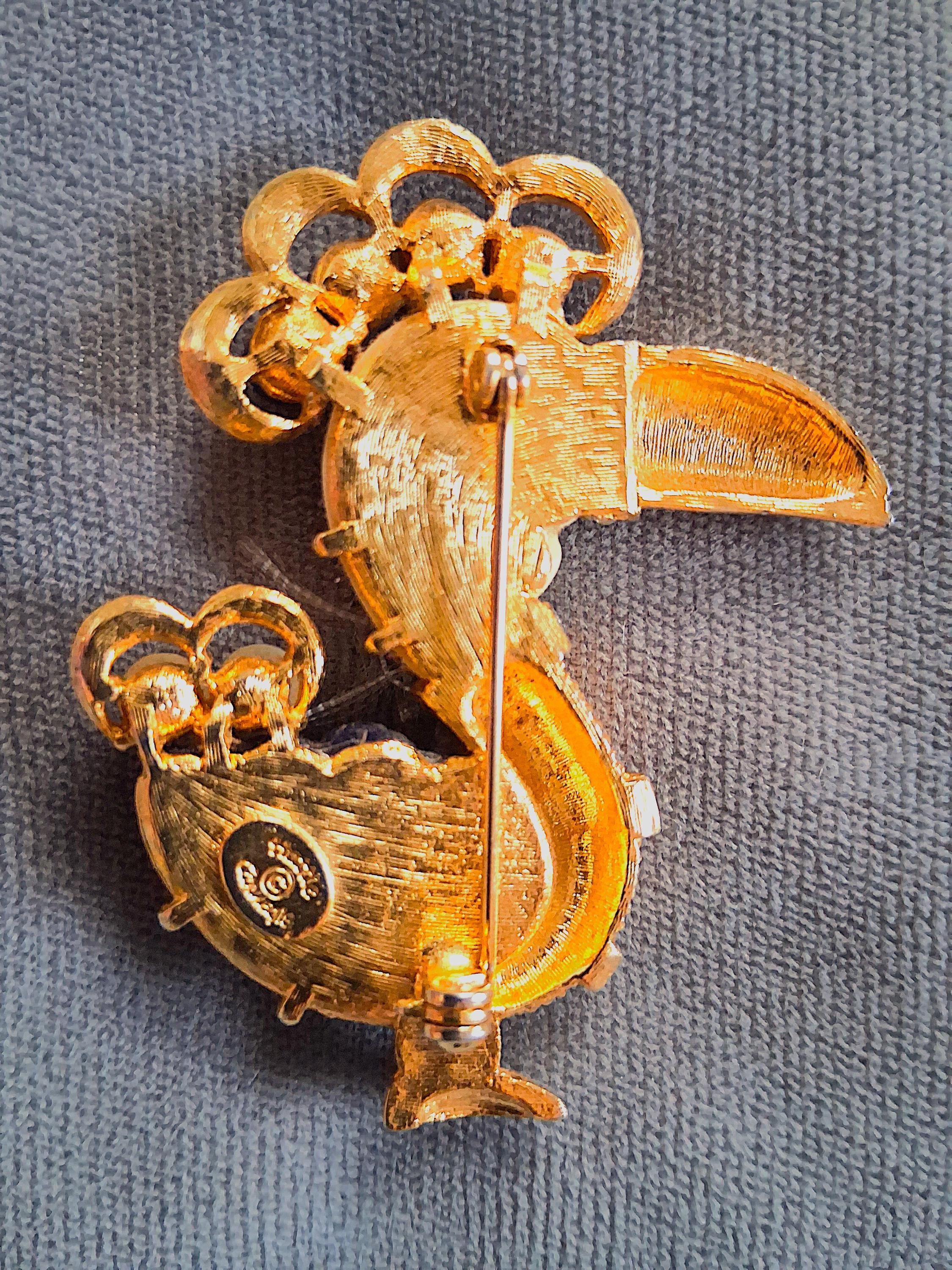 SIGNED Hattie Carnegie Figural Dodo Bird Brooch Pin - Etsy