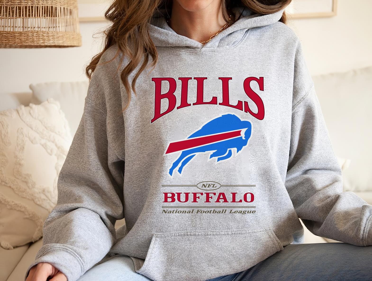 90s Buffalo Bills Retro Remake Sweatshirt – Navy, Unisex (Size M, NFL)