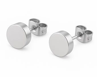 Stud Silver Stainless Steel Classic Stud Earrings Hypoallergenic Unisex Jewellery Gift