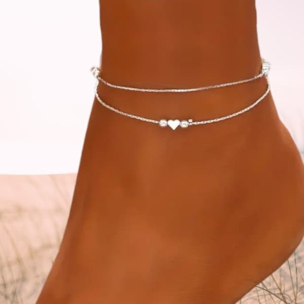 Sterling Silver Anklet, Silver Anklet Bracelet, Gift for her Anklet. Birthday Gift, Boho Jewelry, Silver Anklet, Gold Anklet