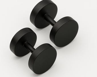 Schwarzer Edelstahl Ohrstecker Ohrringe Klassisch Schwarz, Silber, Gold