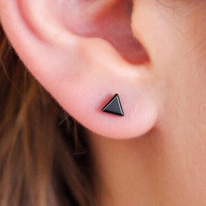 Triangle Stud Surgical Steel Earrings Gift for Him / Her