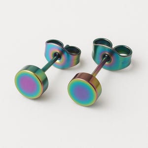 Stud Rainbow Stainless Steel Classic Earrings Hypoallergenic Minimalist Jewellery
