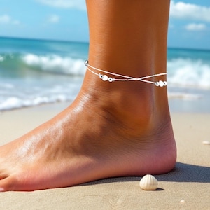 Sterling Silber Herz Fußkettchen Boho Fuß Kette Geschenk für sie