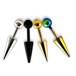 Spike cone stud 16g surgical steel earrings barbells pierce, gift for her, gift for him