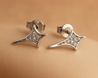 925 Silver Starburst Stud Earrings Hypoallergenic Celestial Jewellery