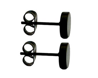 Black Stainless Steel Stud Earrings Tarnish Free, Waterproof