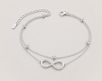 Infinity 925 sterlingzilveren enkelband voor dames