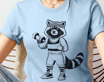 Vintage Workout Raccoon Shirt, Retro Raccoon Graphic Tee, Retro 80s Tshirt, USA 80s Raccoon Design, Funny Raccoon T-Shirt, Racoon Lovers Tee