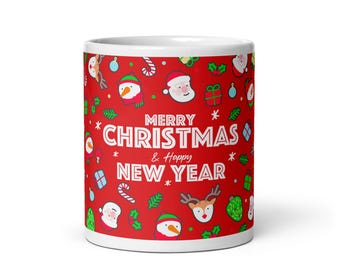 Christmas Gift Idea Christmas Coffee Mug Merry Christmas And Happy New Year Mug  Holiday Gift Happy New Year Cup Holiday Mug Gift