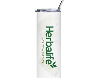 Herbalife Stainless Steel Tumbler with Straw: 20 oz Custom Cup