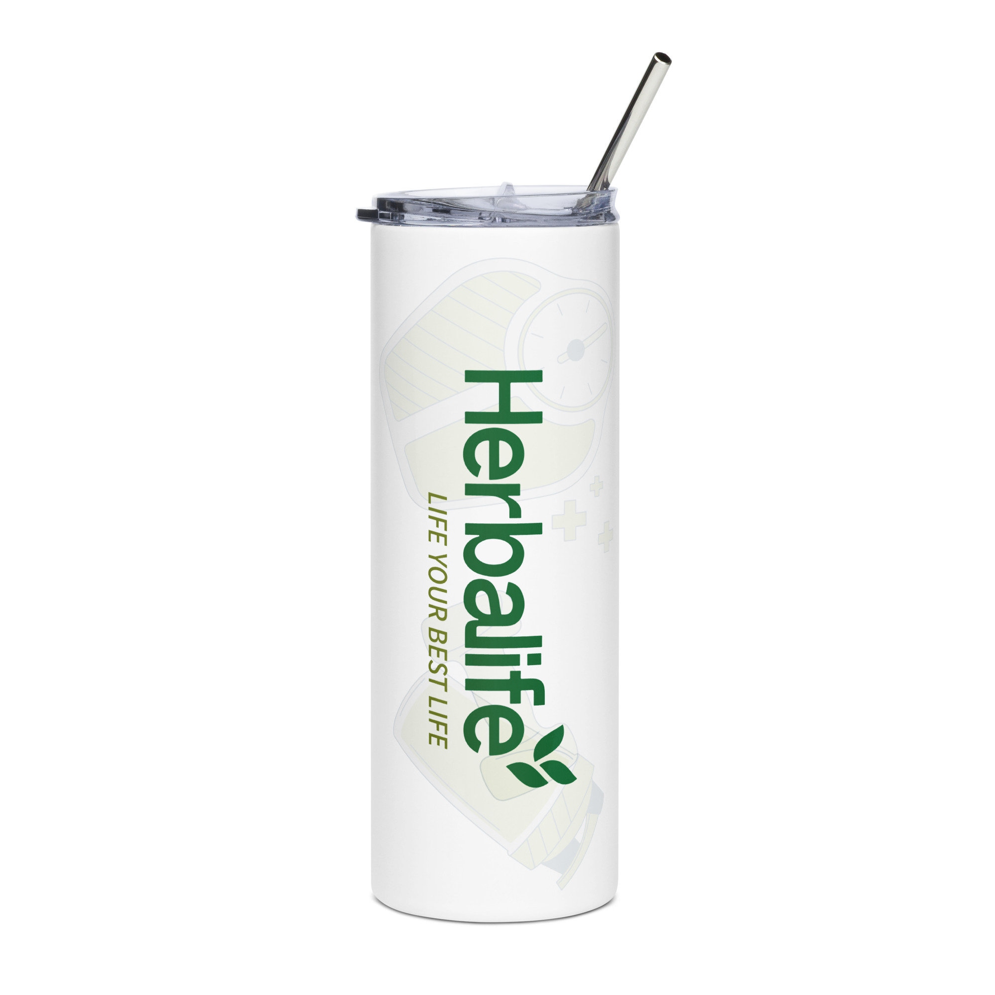 Herbalife Stainless Steel Tumbler with Straw: 20 oz Custom Cup