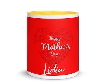 Personalized Mother's Day Mug: Custom Photo & Name, Colorful Ceramic