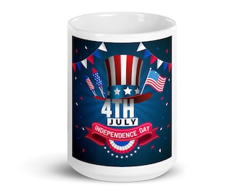 Patriotic July 4th Coffee Mug: Independence Day Gift