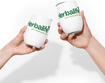 Herbalife Wine Tumbler: Stainless Steel, Double-Wall, 12oz