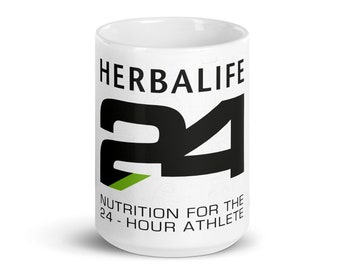 Herbalife 24 White Ceramic Mug: Coffee, Tea, Nutrition Cup