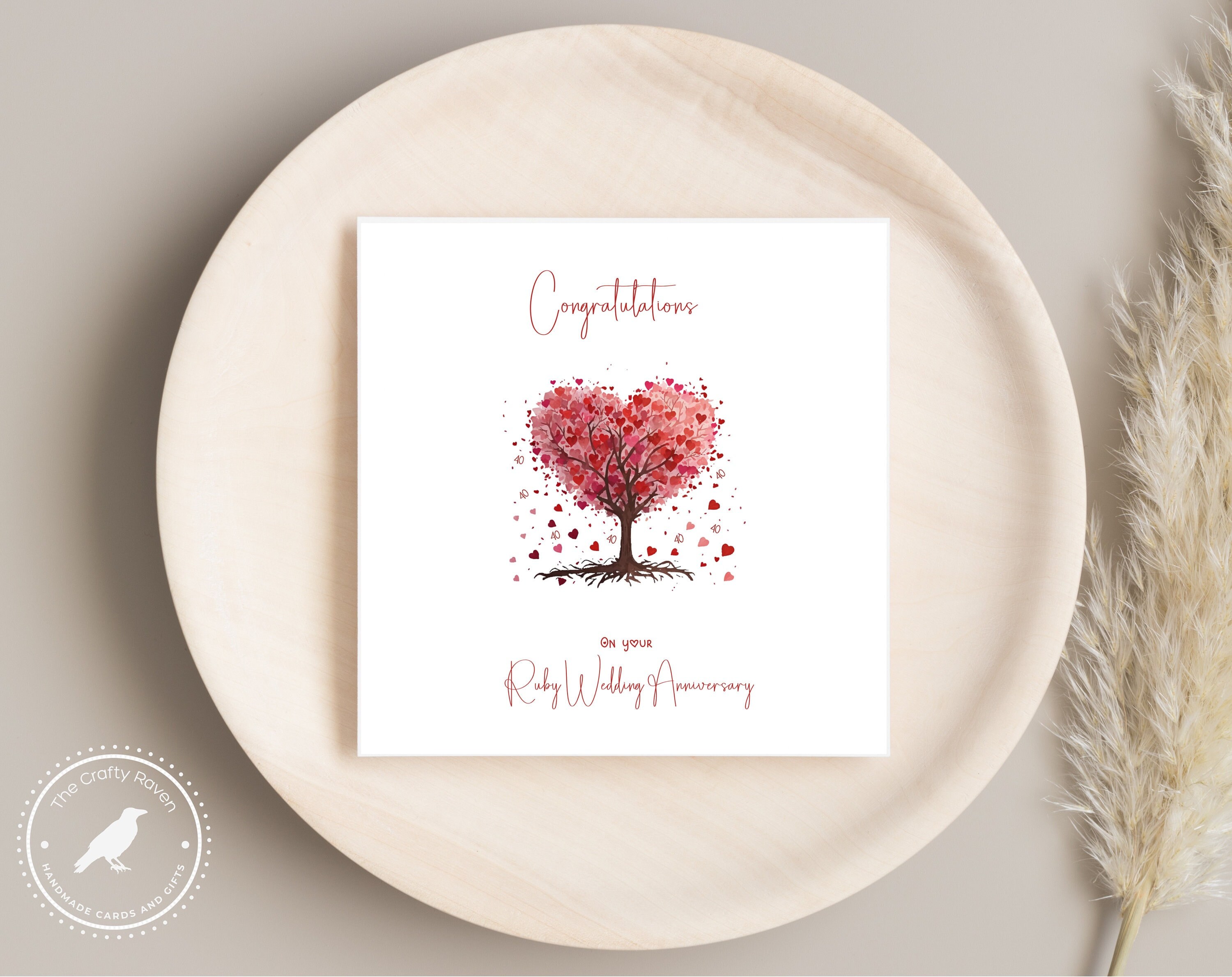 Ruby Wedding Anniversary Card , 40th Anniversary - Etsy UK
