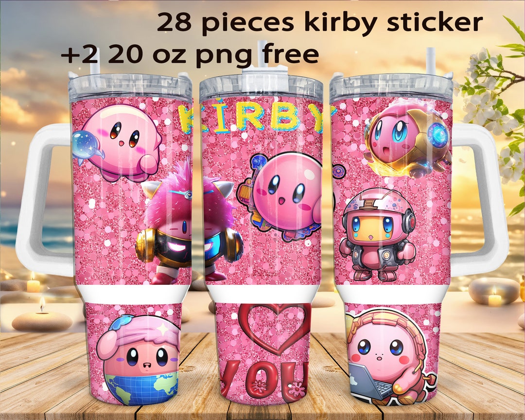 Kirby Tumbler Wrap,kirby, Instant Download,20oz 40oz Tumbler,tumbler Png,kirby Png,kirby Tumbler