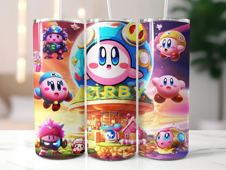 Kirby Tumbler Wrap,kirby, Instant Download,20oz 40oz Tumbler,tumbler Png,kirby Png,kirby Tumbler