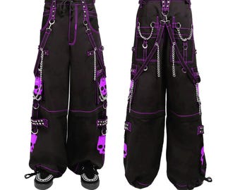 Y2K Baggy Black Opium Pocket Jeans Gothic Pants Oversized