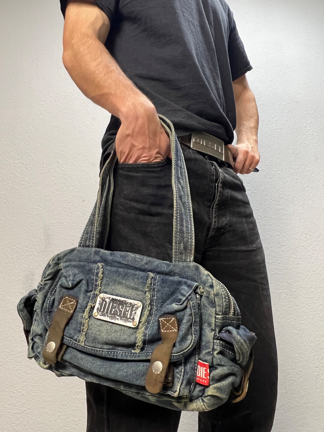 Vintage Diesel Sling Bag Jeans Vintage Y2K Multi Pocket Bag Etsy