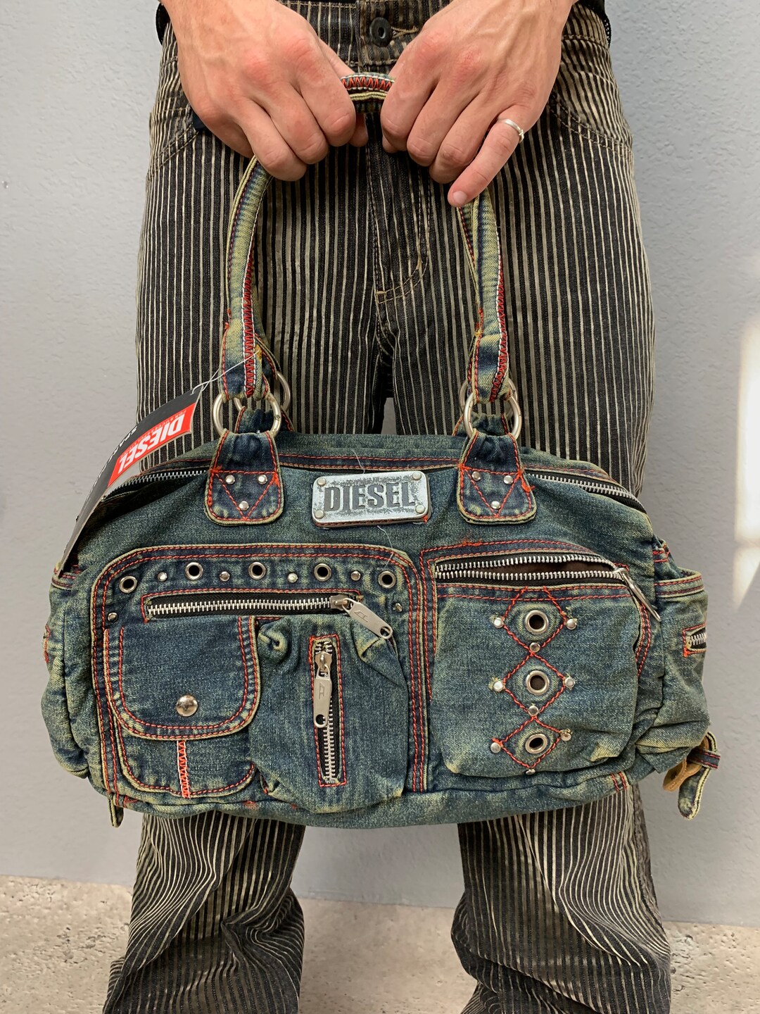 Vintage Diesel Sling Bag Jeans Vintage Y2K Multi Pocket Bag Military