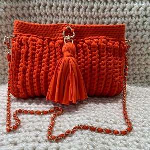 Chiqui - Crochet Shoulder Bag, Handmade Purse, Modern Style, Hand knitted bag, Crochet purse, 3 colors, Hand Woven Crossbody Bag