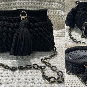 Lani- Crochet Shoulder Bag, Handmade Purse, Modern Style, Hand knitted bag, Crochet purse, 4 colors, Hand Woven Crossbody Bag
