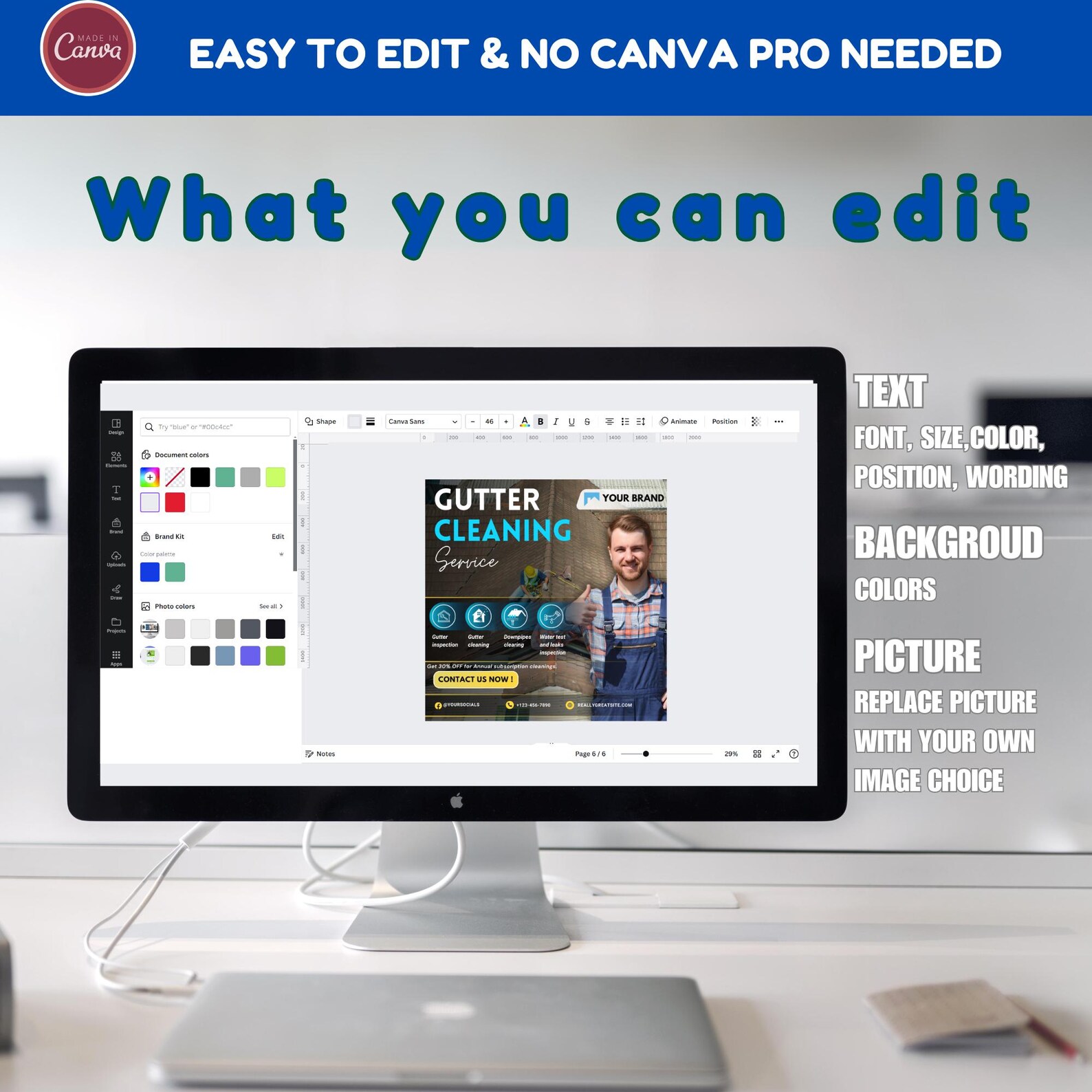 Gutter Cleaning Service Flyer Template: Canva Social Media Post (A5) - Etsy