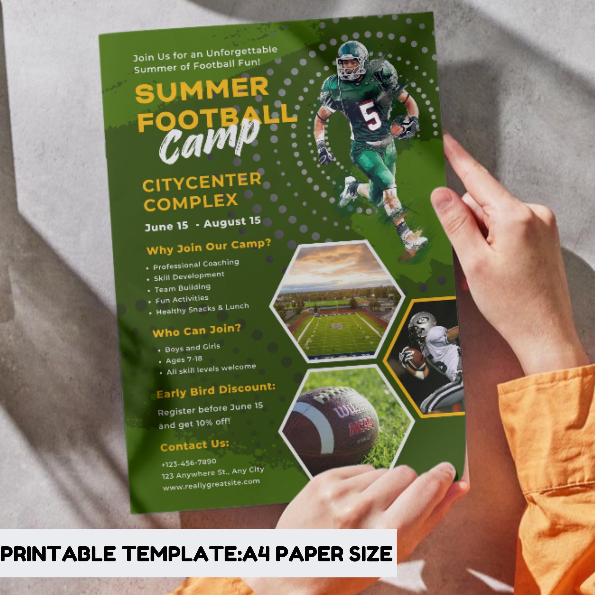 Image 16 for Football Camp Flyer Template Free